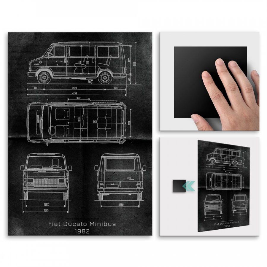 Pix4home Plakat metalowy Fiat Ducato Minibus Projekt Graphite M POS-M-02339