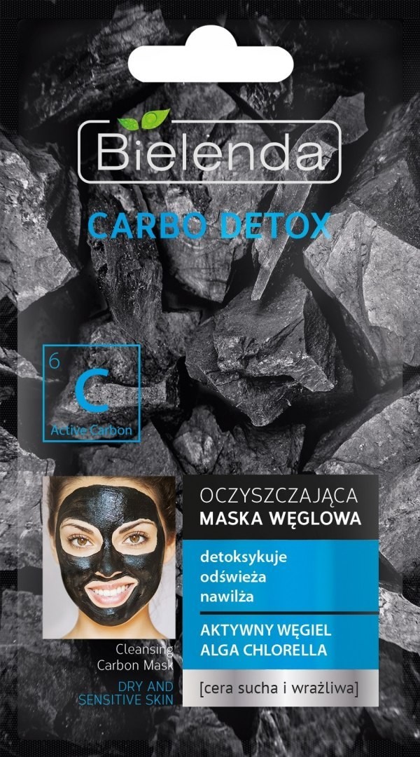 Bielenda Carbo Detox Czarny Węgiel Maska oczyszczająca do cery suchej i wrażliwej 8g 79505