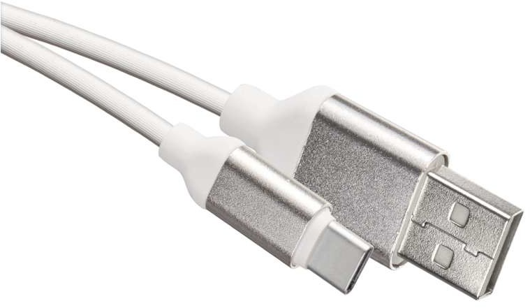 Emos Przewód USB 2.0 wtyk A - wtyk C, 1 m biały biały SM7025W