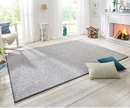 BT Carpet Wzornictwo dywan wolly o wyglądzie skośnym Szary 102840-80x15