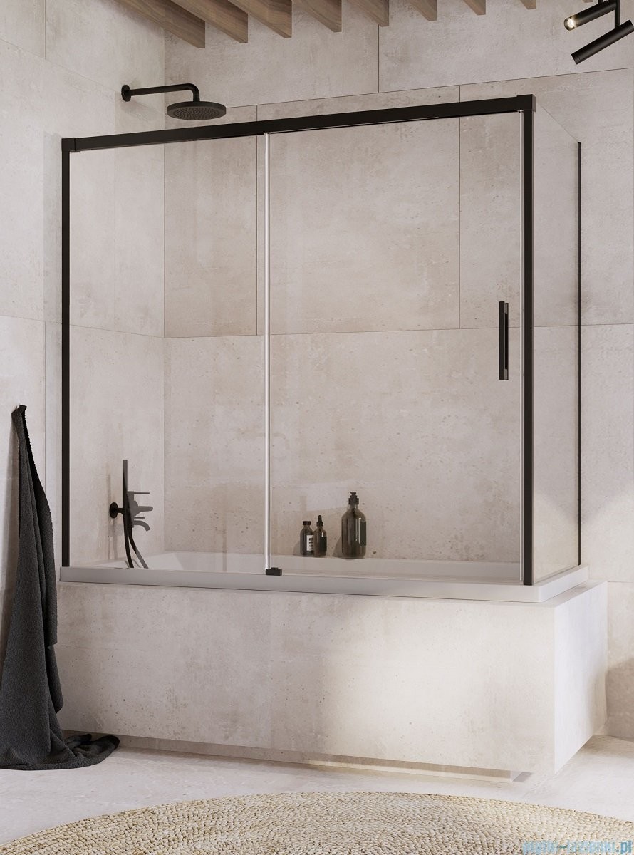 Radaway Idea Black Pn Dwj+S parawan nawannowy 150x70cm lewy przejrzyste 10042150-54-01L/10005070-54-01R |