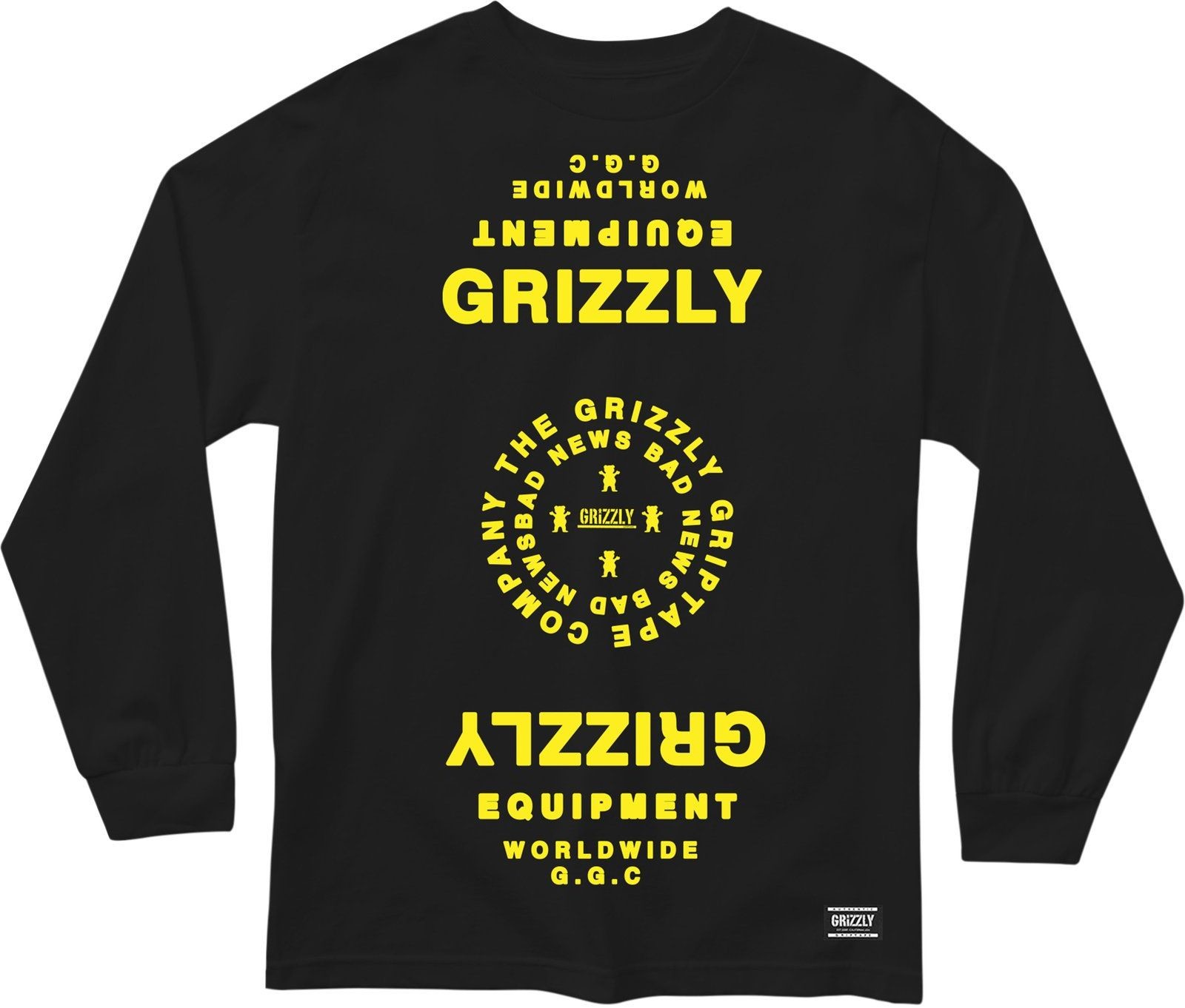 Grizzly t-shirt MIRRORED LS TEE Black
