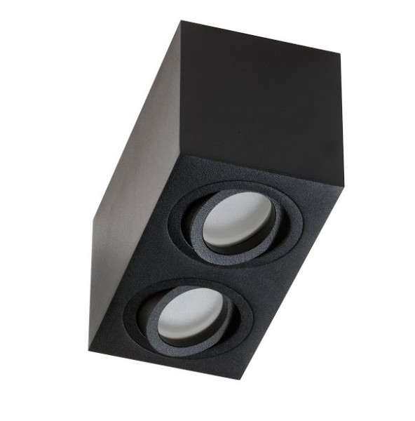 Light&More LM P 204/2 PLAFON NOWOCZESNA LAMPA SUFITOWA OPRAWA NATYNKOWA ALUMINIUM CZARNY PAR16 GU10 LED LM P 204/2