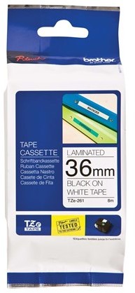 Brother tz261  bransoletka  czarny na białym połysku, tze261civ TZE-261CIV