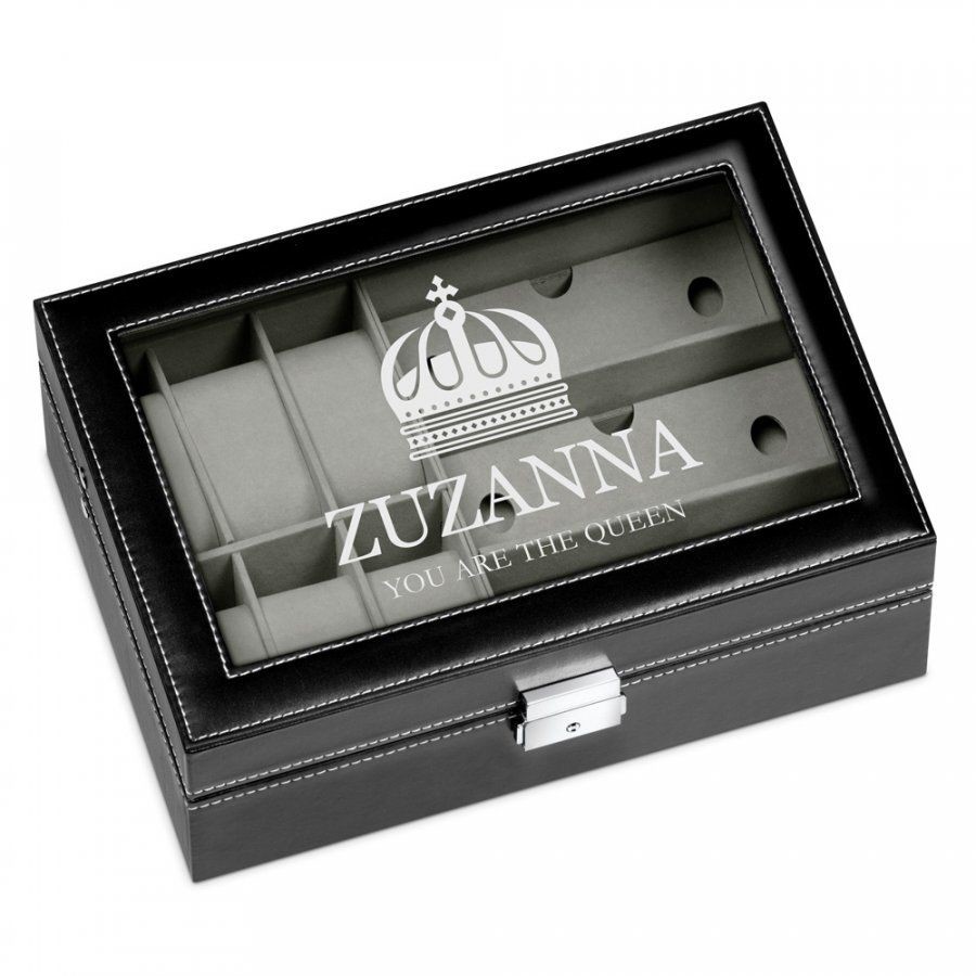 Murrano Szkatułka na Zegarki i Okulary GRAWER Queen SZKT-ZG-OK-013