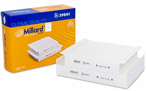 Millard Oryginalny filtr wewnętrzny do samochodu Millard, 2 sztuki. 35,6 x 15,8 x 3,1 MIMC39841