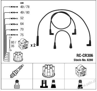 NGK Przewody zapłonowe 8288 RC-CR306 8288