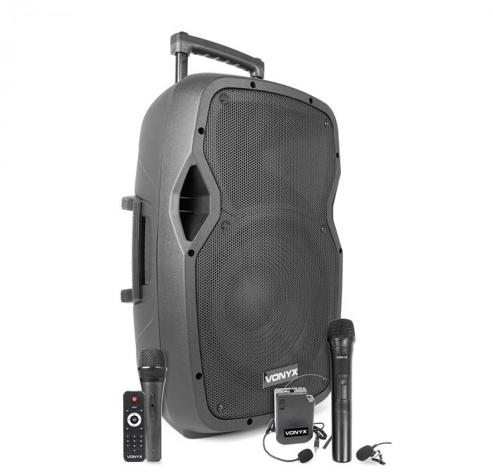 Vonyx Vonyx AP 1200PA przenośna kolumna PA 12" 600W BT/USB/SD/AUX 3xmikrofon bateria trolley 170.335