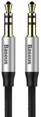 BASEUS Baseus kabel audio Yiven 3,5 mm 3,5 mm mini-jack 1,0 m srebrno-czarny M30