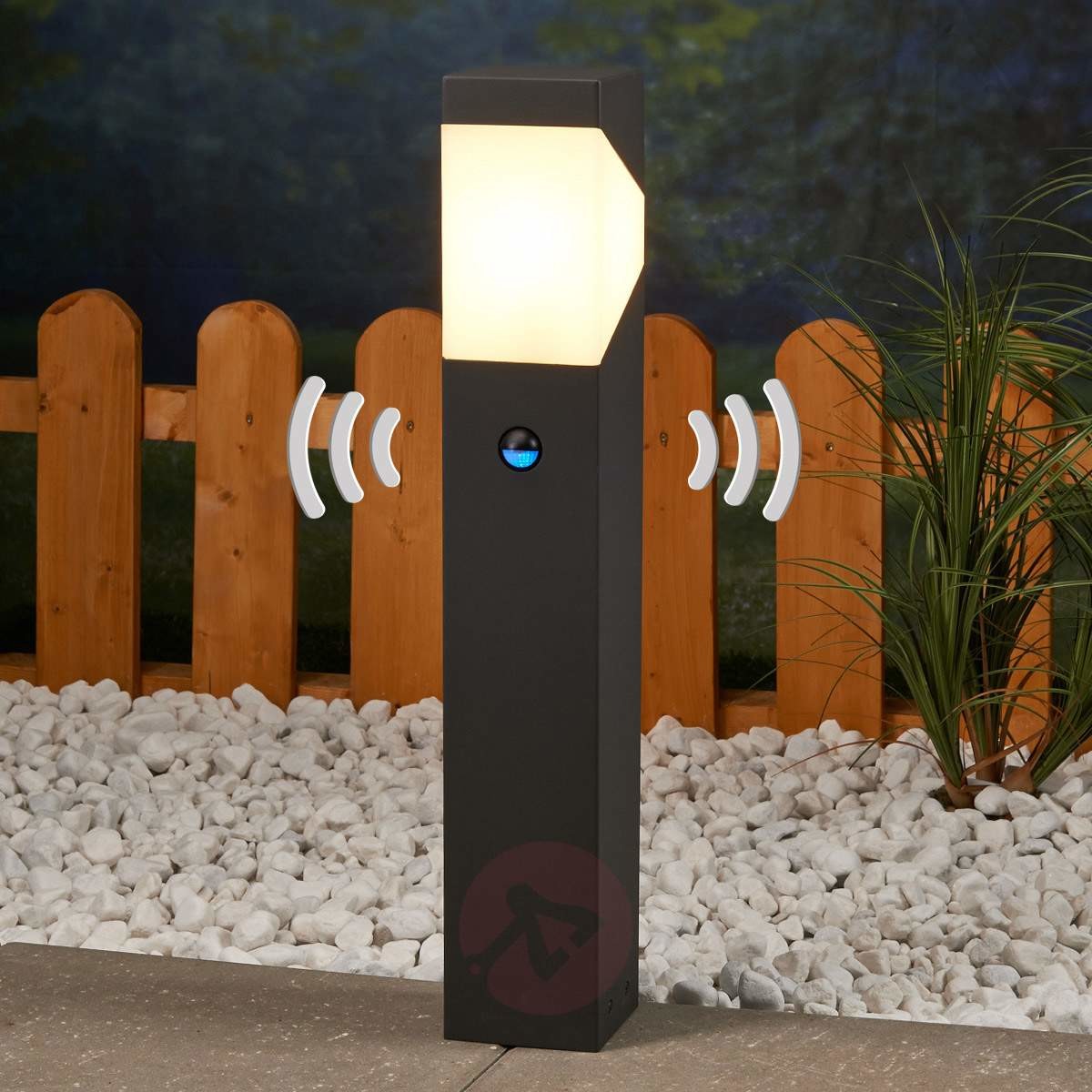 Lampenwelt LED Lampa na cokół Kiran z czujnikiem ruchu