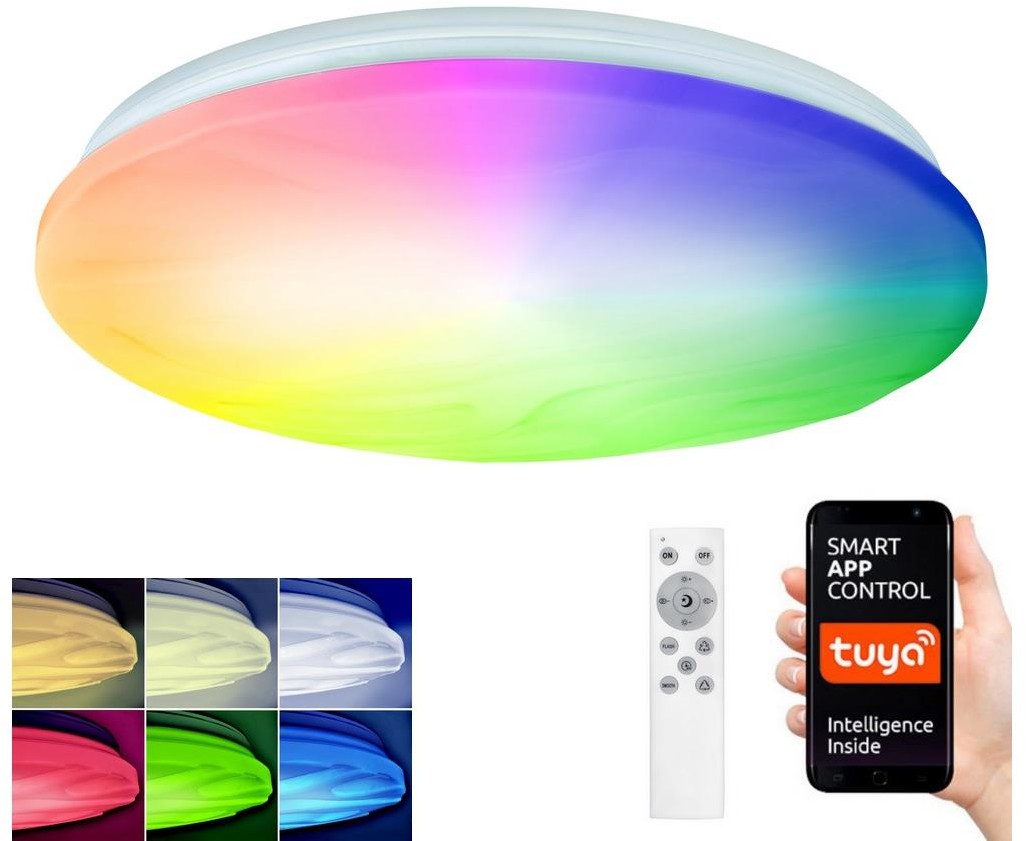 Solight Solight WO792 - LED RGB Ściemniane oświetlenie WAVE LED/30W/230V Wi-Fi Tuya + pilot