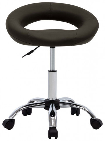 Brązowy tapicerowany taboret warsztatowy - Vivvi