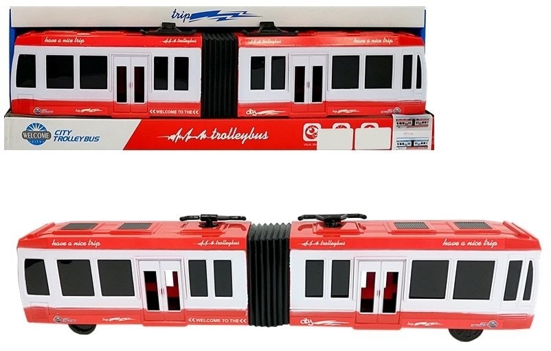 Import LEANToys Autobus Przegubowy z Napędem Frykcyjnym Czerwony