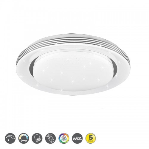 Trio ATRIA LED Biały 18W sterowany pilotem śr. 38 cm Efekt gwiaździsty 3000-6000K Plafon R67041000 R67041000