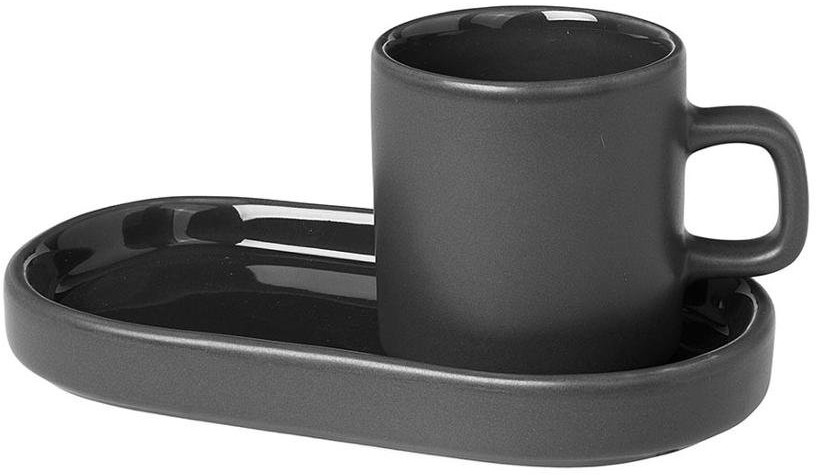 Blomus Kubek do espresso + tacka, zielony, 5x6 cm