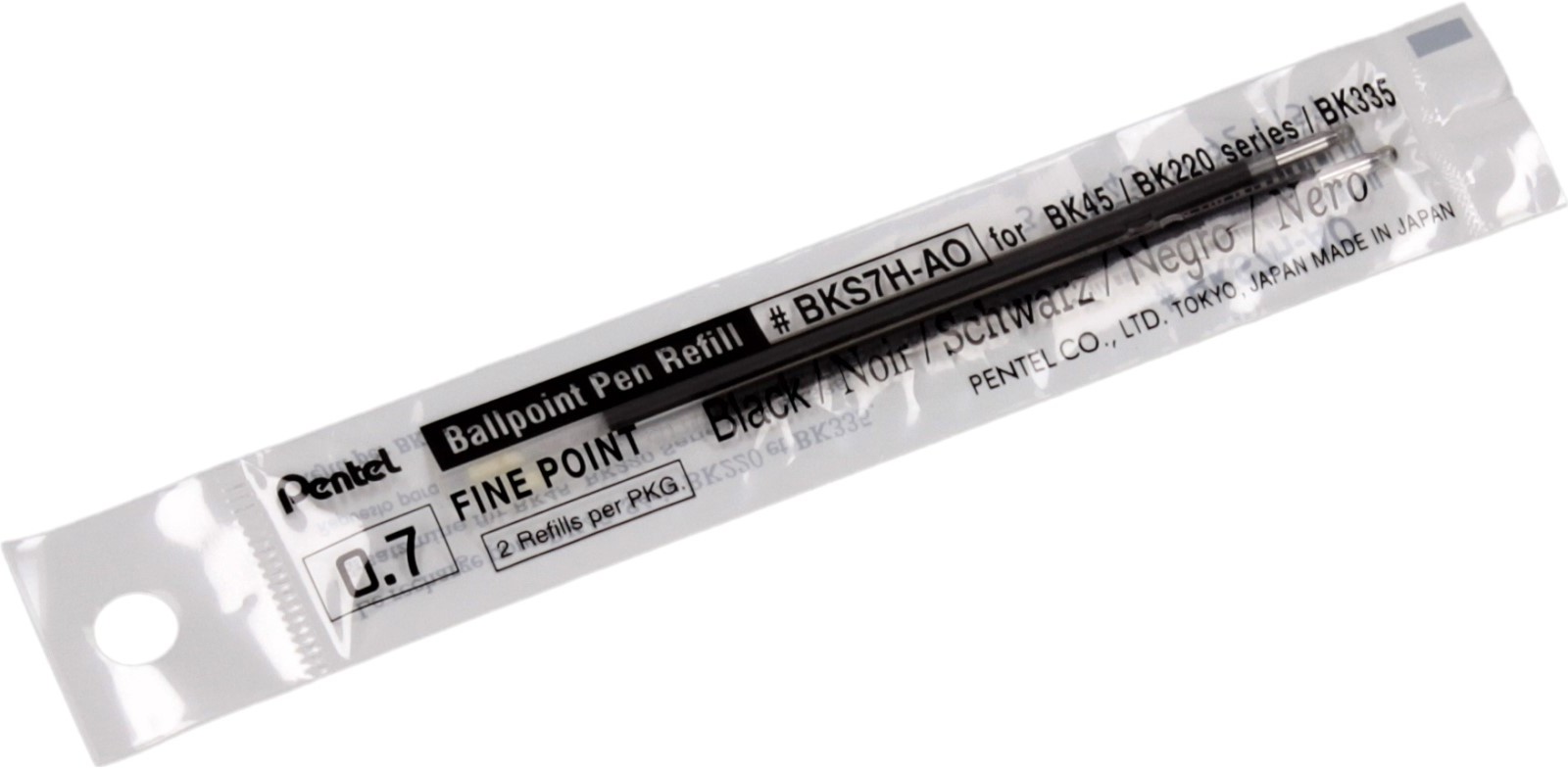 Pentel Wkład długopisowy czarny (2) BKS7H