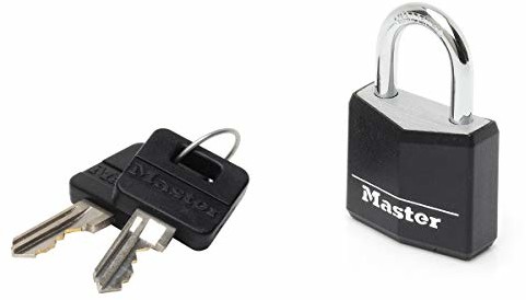 Master Lock 9140eurdblklf kłódkę z aluminium z powłoką z czarnym Vinyl 40 MM z pałąkiem o wysokim