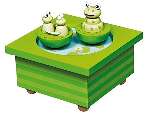 Trousselier dzieci drewniane pozytywka tańczące żaby Frog/Frog, one, zielony
