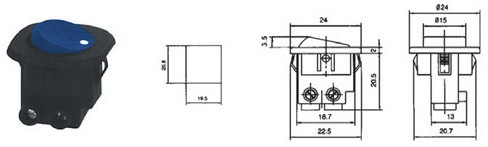 LP PRK0009C Złącze przełącznik RS-101-7C niebieski