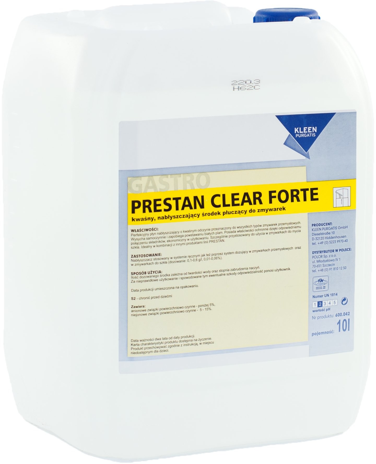 Kleen Purgatis PURGATIS PRESTAN CLEAR FORTE 10 l PRESTAN CLEAR FORTE