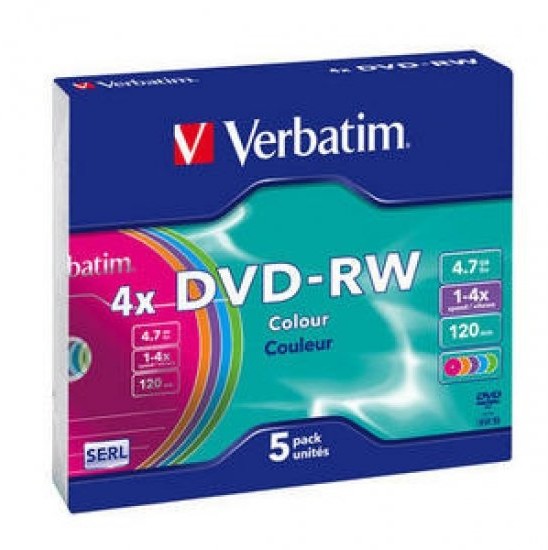 Verbatim Płyta DVD+RW 4,7GB/120min slim 5szt. PL.048.041/4 (PL.049.041/4)