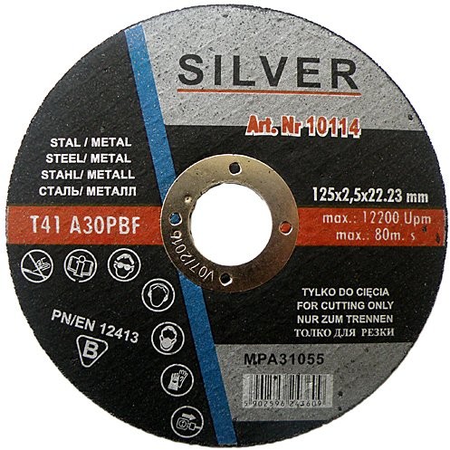 Tarcze Do Cięcia Metalu 125 x 2,5 Tarcza Silver