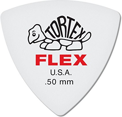 Dunlop Jim Tortex Flex Triangle .50mm Red Guitar Pick-6 Pack (456P.50).50mm | White 456P.50