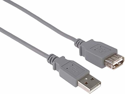 PremiumCord Kabel przedłużający USB 2.0 20 cm, kabel do transmisji danych HighSpeed do 480 Mbit/s, kabel do ładowania, gniazdo USB 2.0 typ A na wtyczce, 2x ekranowany, kolor szary, kupaa02, 0,2 m kupaa02