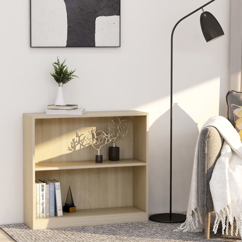 vidaXL Regał na książki, dąb sonoma, 80x24x75 cm, płyta wiórowa