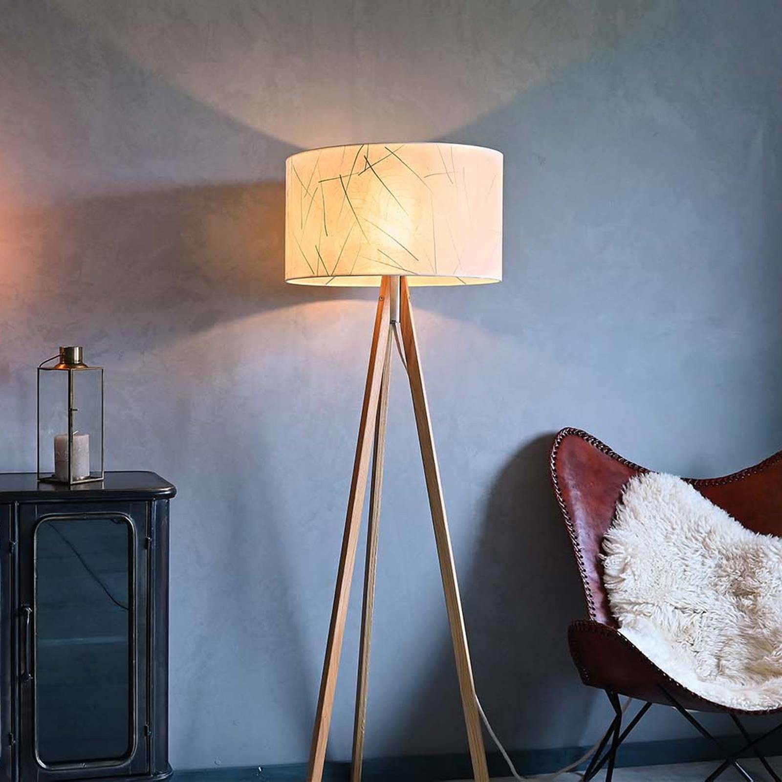 LeuchtNatur LeuchtNatur Ligno lampa stojąca, dąb/liście