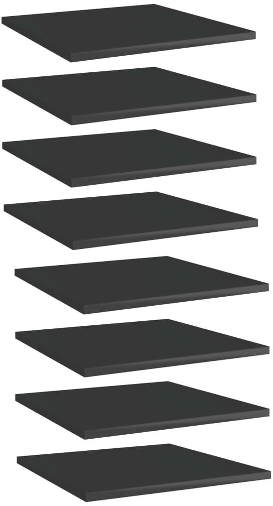 VidaXL Półki na książki, 8 szt., wysoki połysk, czarne, 40x40x1,5 cm 805183 VidaXL