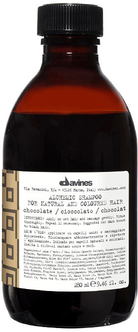 Davines Alchemic Chocolate, szampon do włosów ciemnobrązowych i czarnych, 280 ml