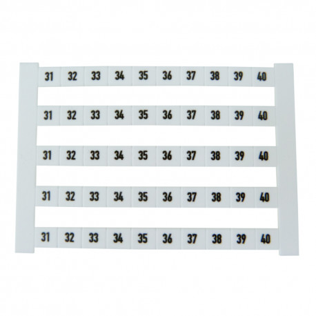 Weidmüller Oznaczniki kablowe poziome z nadrukiem: 31-40 DEK 6 FWZ 5pasków 0518960031 Weidmüller 3156 0518960031