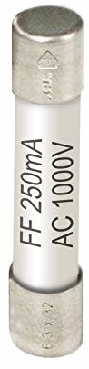 Grene PeakTech czuły ~ 250 mA / 1000 V ~ 6,3 x 32 mm ~ super flink (FF) P 7600