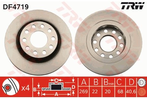 TRW Tarcza hamulcowa DF4719