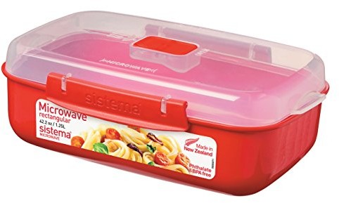Sistema pojemnik do transportu i przechowywania żywności, do podgrzewania w kuchence mikrofalowej, wolne od BPA, czerwony, w rozmiarze uniwersalnym 1114