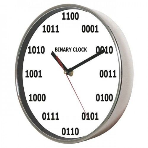 Atrix Zegar naścienny chromowany binarny ATE2019BT