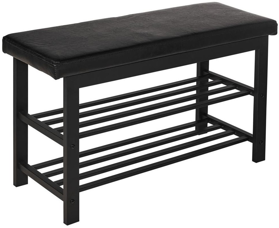 Ławka półka na buty czarna szer. 82 cm