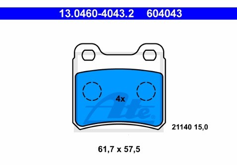 ATE Klocki hamulcowe - komplet 13.0460-4043.2