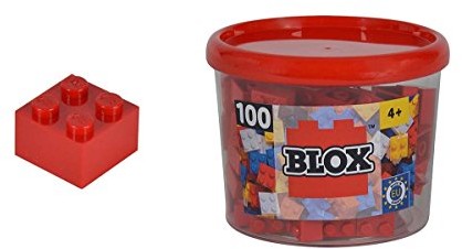 Simba 104114111 Blox 100 klocki w Box,-częściowy zestaw, czerwony