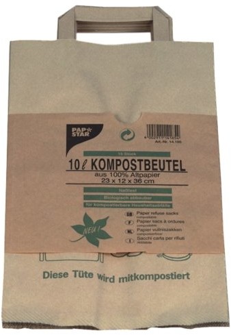 PAPSTAR Papstar 14185 worek kompostem, z papieru typu kraft, brązowa, 28 x 22 x 28 cm, 15 jednostek
