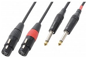 Power Dynamics Cable 2xXLR Female-2x6.3 Mono 1.5m, przejściówka XLR/Jack 6,3, przejściówka XLR/Jack 177.066