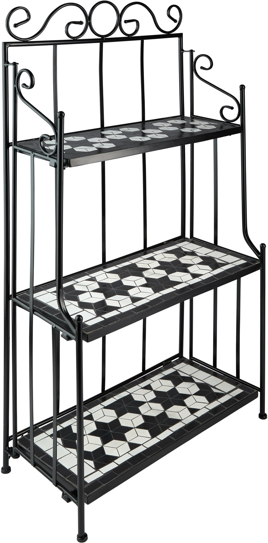 tectake Metalowy regał Mozaika 3 półki - czarny/biały 402771