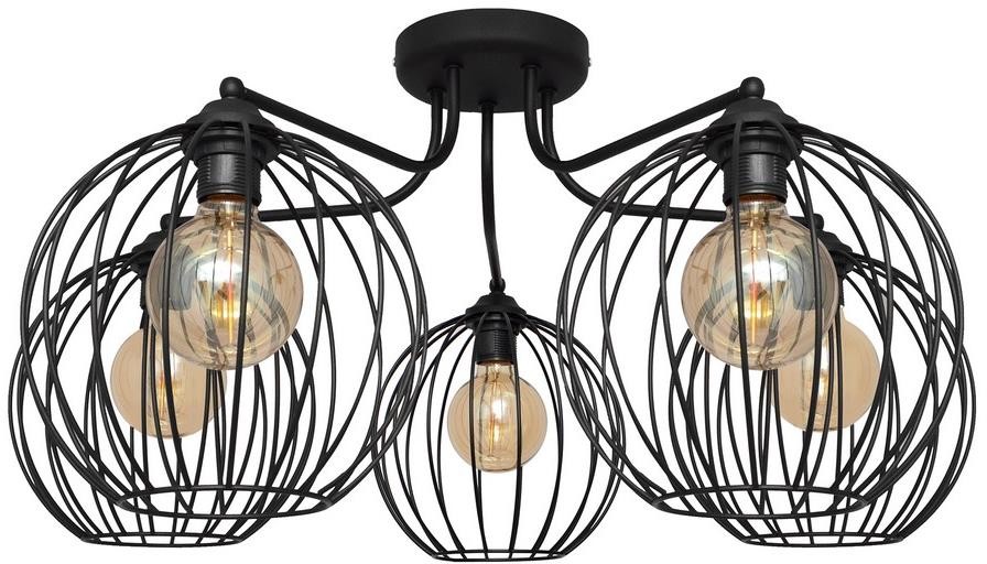 Helam Żyrandol natynkowy MERCURE 5xE27/60W/230V czarny