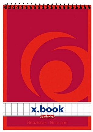 Herlitz 110536 Spiral notatnik, A5 W kratkę, 50 arkuszy 110536