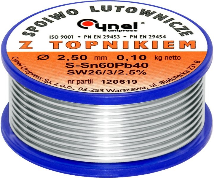 Cynel Cyna w rolce spoiwo do lutowania 2,50mm 100g