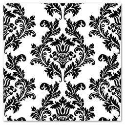 POL Serwetki białe z czarnym wzorem 33 cm 20 szt SLOG-001809