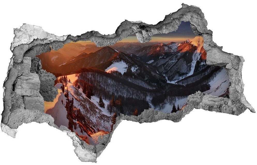 Wallmuralia.pl naklejka fototapeta 3D widok Zima w górach