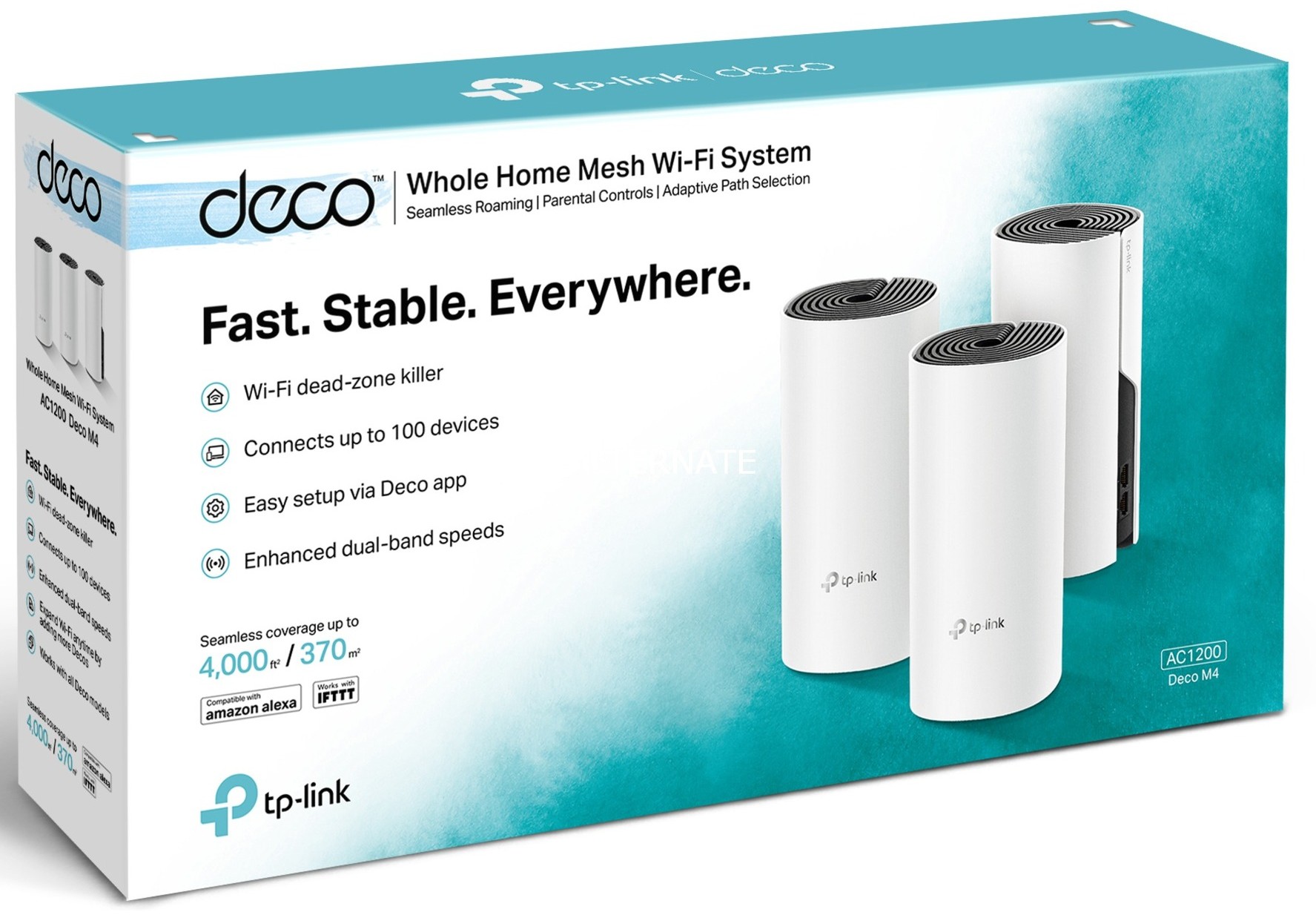 TP-Link Deco M4(3-pack) Biały Wewnętrzny Dual-band (2.4 GHz/5 GHz) Wi-Fi 5 (802.11ac) 2, Mesh router