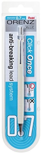 Pentel orenz ołówek mechaniczny, 100% odporne na pękanie, na gorąco, biały 0.7mm XPP507-WX